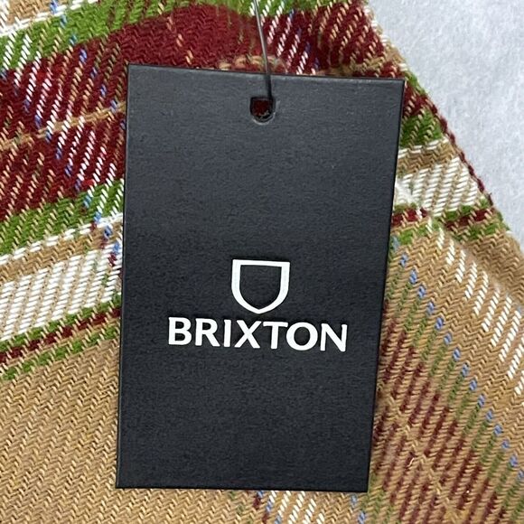 Brixton Bowery Flannel Over Shirt Mens M Brown Plaid Vegan Wool NEW - Picture 4 of 15